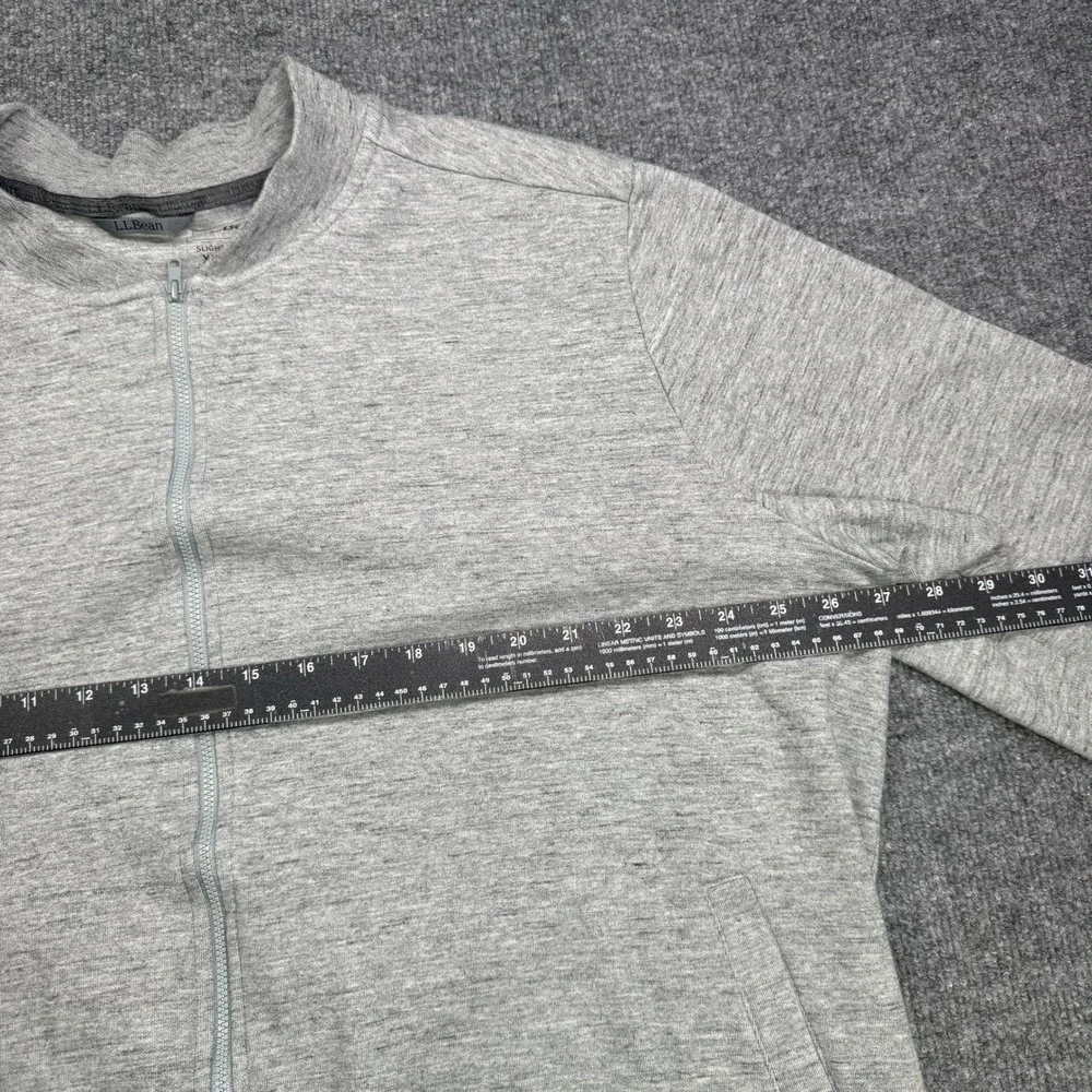 LL Bean Full Zip Sweatshirt Mens‎ XXL Gray Bomber Style Jacket
